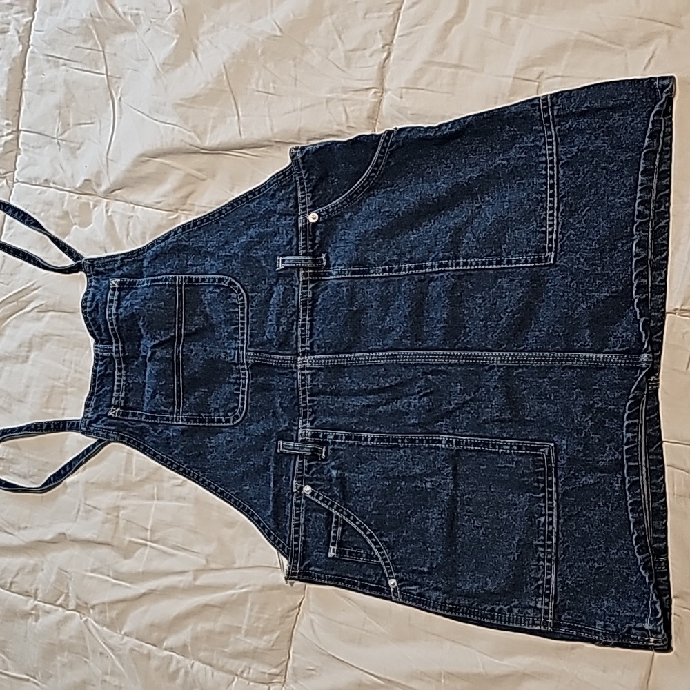 Denim overall skirt